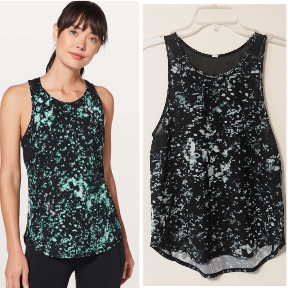 lululemon athletica Black and Green Tank Top